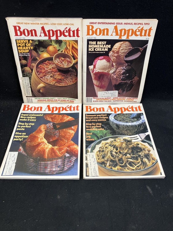 BON APETIT MAGAZINE, LOT OF 4, 1980-1982