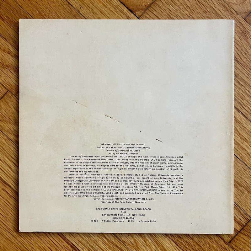 Lucas Samaras : Photo-Transformations 1975 Photography Polaroid Art Catalogue gallery