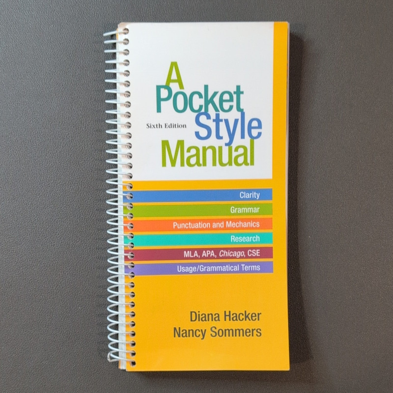 A Pocket Style Manual 6th Ed Spiral by Diana Hacker & Nancy Sommers (2009)