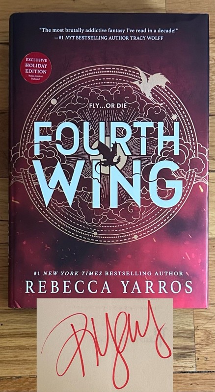 SIGNED Rebecca Yarros Fourth Wing Holiday Edition 1st Ed SIGNED Sprayed Edge NEW
