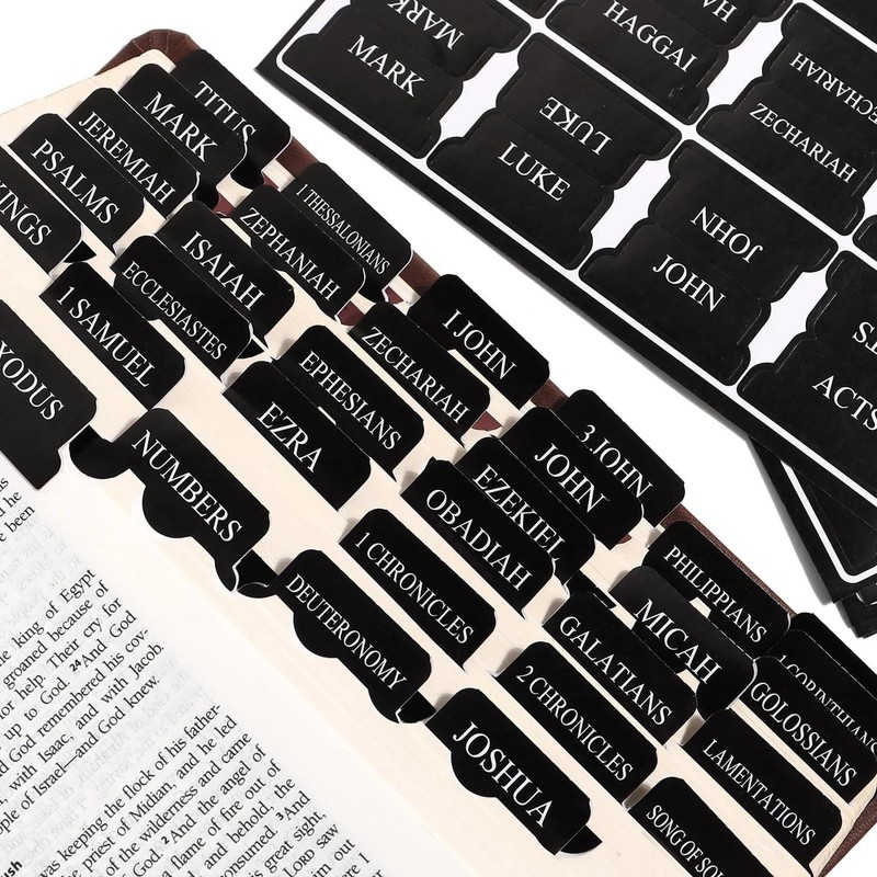 Black Bible Tabs for Men - Paper Index Tabs for Scripture Study & Chapter Marker gallery
