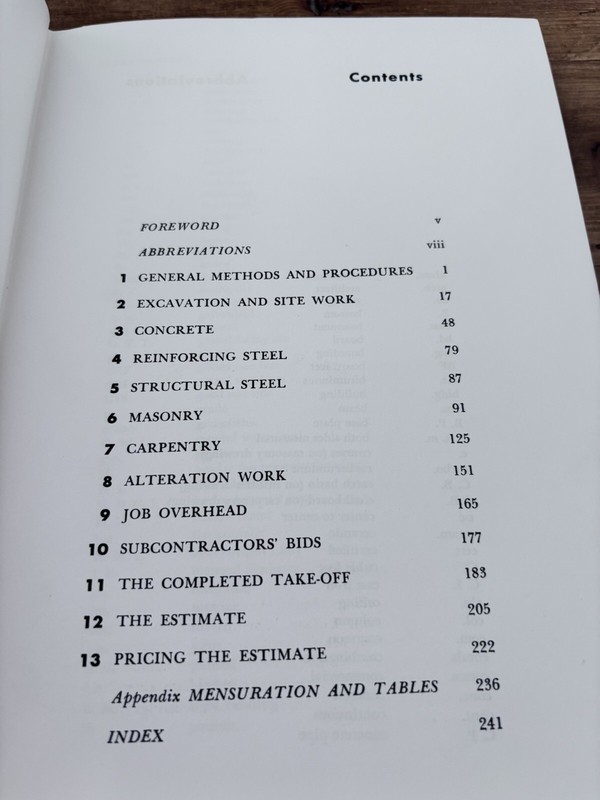 Construction Estimates from Take-Off to Bid Norman Foster pricing HC book 1961 gallery