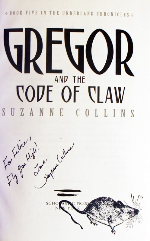 SUZANNE COLLINS SIGNED 1st Printing - Gregor and the Code of Claw, w/ Bookmark! gallery