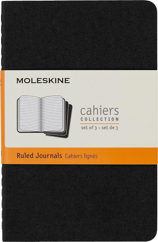 Moleskine Cahier Journal, Soft Cover, Pocket (3.5″ x 5.5″) Ruled/Lined, Black…