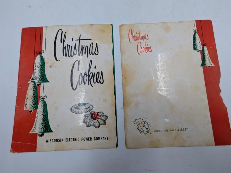 1957 WE Energies Cookie Book COVER ONLY Wisconsin Electric Christmas Cooky