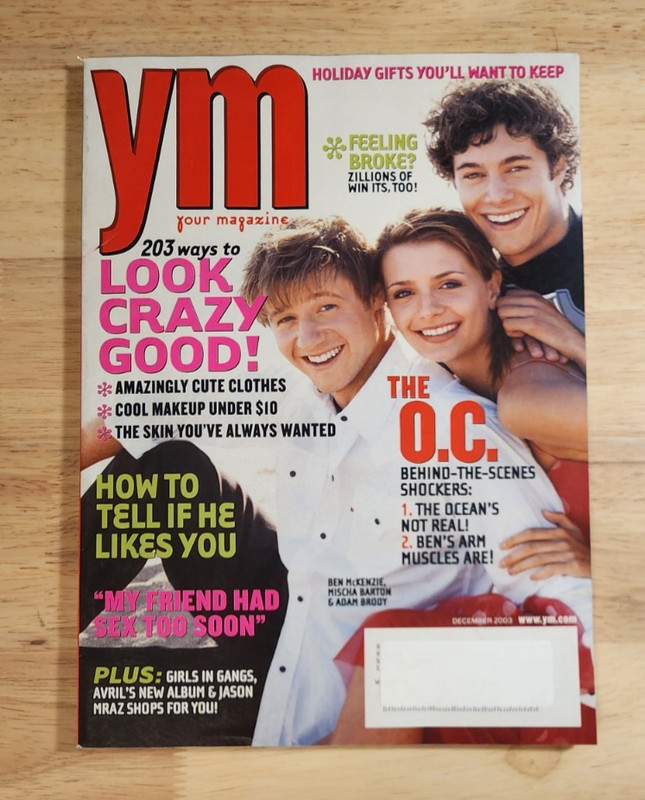 YM Magazine THE OC DECEMBER 2003 Mischa Barton Adam Brody Benjamin McKenzie