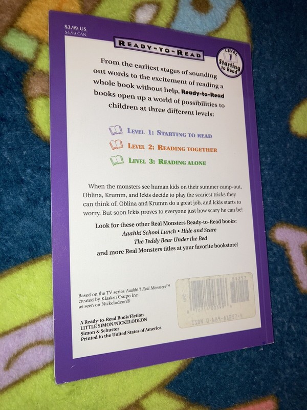 VTG 90’s Nickelodeon Aahhh Real Monsters Camp Out Book Molly Wigand Little Simon gallery