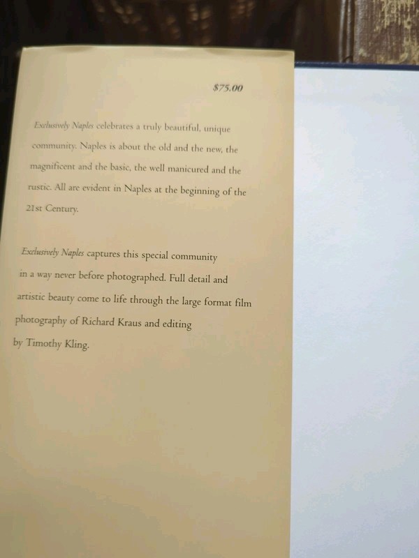 Exclusively Naples by Robert Kraus (2,000, Hardcover) Very Large Book gallery