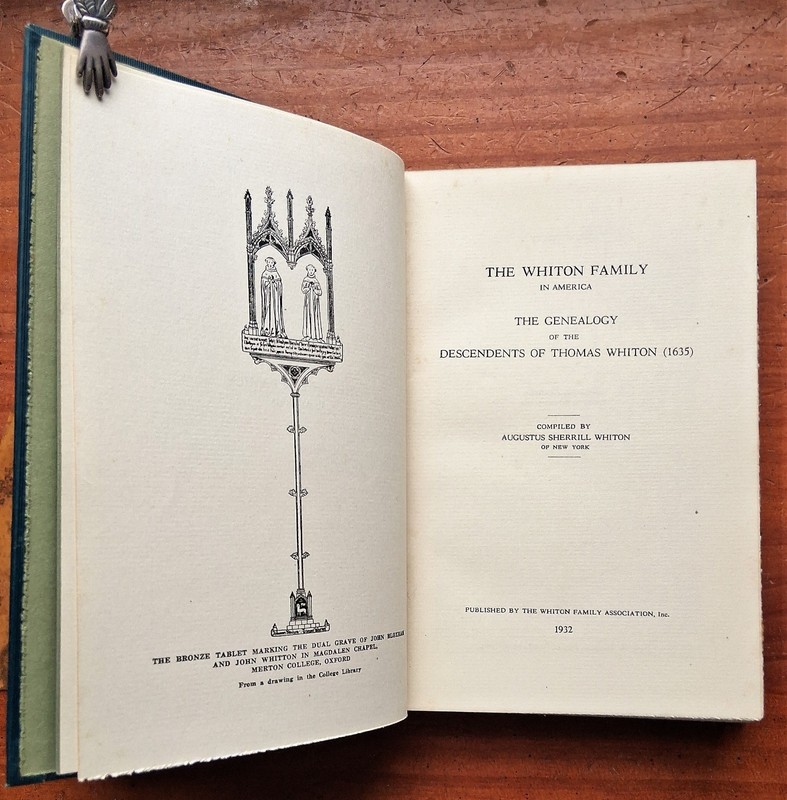 WHITON Family in America Genealogy of Thomas Whiton 1932 HC Augustus Sherrill W. gallery