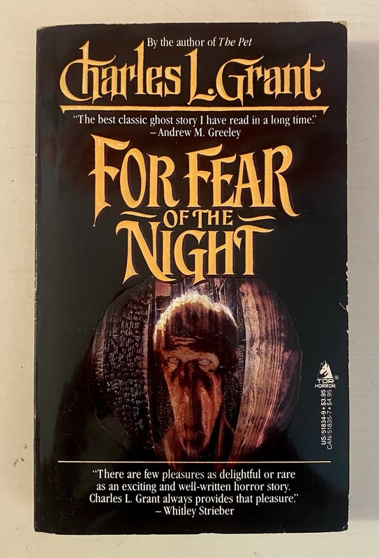 For Fear of the Night – Charles L. Grant (1988 TOR) Vtg Horror Paperback 1st MM