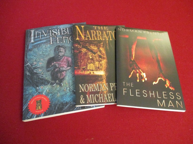 3 Norman Prentiss Books ~ The Narrator ~ The Fleshless Man ~ Invisible Fences
