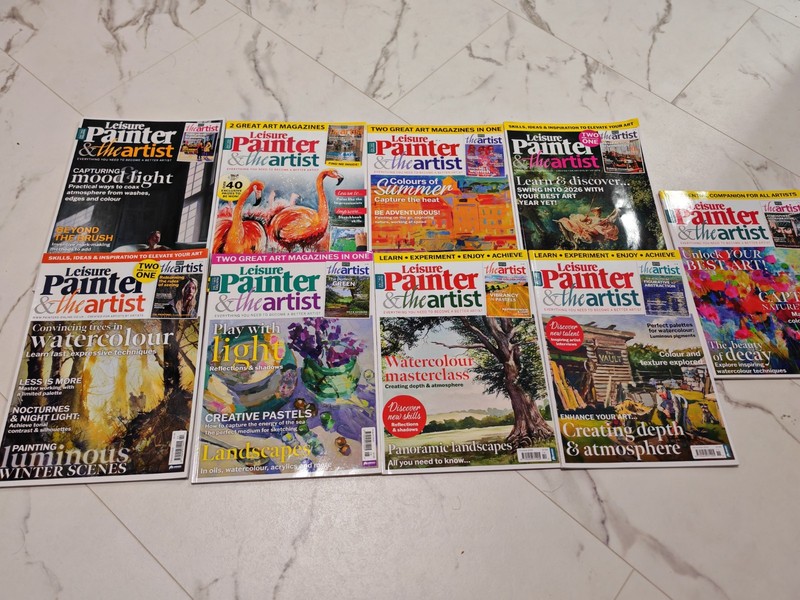 9 x Leisure Painter and The Artist Magazines – 2025 / 2026 Issues