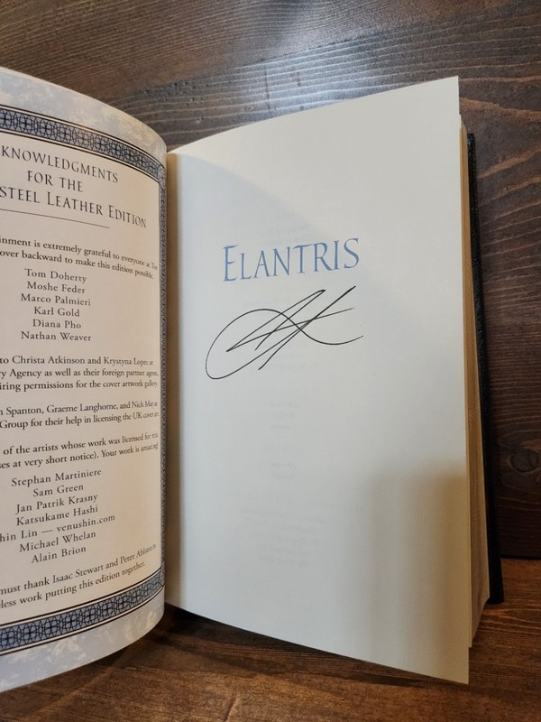 SIGNED First Print Elantris Leatherbound Book Brandon Sanderson Cosmere gallery