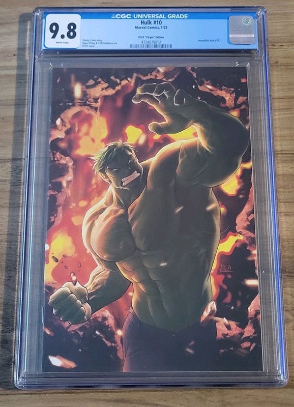 Hulk #10 (2023) R1C0 Virgin Edition Cgc 9.8 White Pages