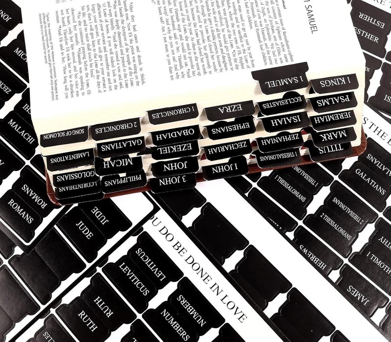 Black Bible Tabs for Men - Paper Index Tabs for Scripture Study & Chapter Marker gallery