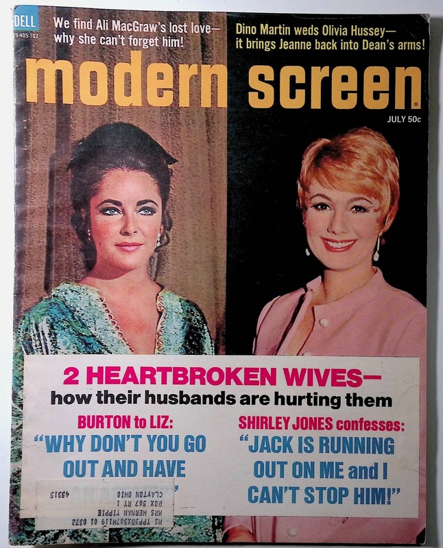 Vintage Magazine Modern Screen Magazine July 1971 Liz Taylor Shirley Jones