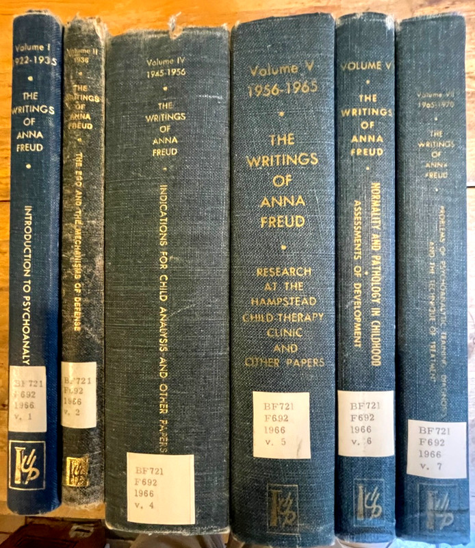 The Writings of Anna Freud. 6 Volumes. (1-2, 4-7) Hardcover. Psychiatry