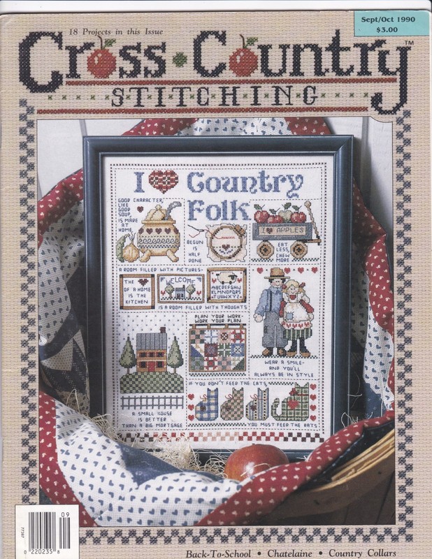 Sept/Oct 1990 Cross Country Stitching Magazine Cross Stitch Patterns