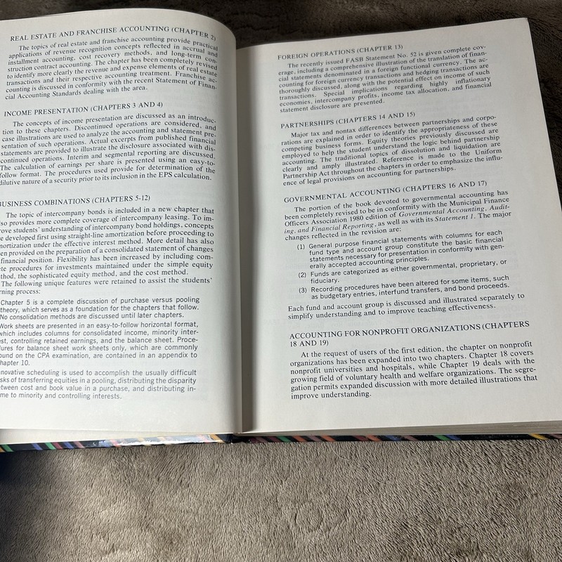 Advanced Accounting 2nd Ed Fischer Taylor Leer Hardcover Textbook 1982 Notes gallery