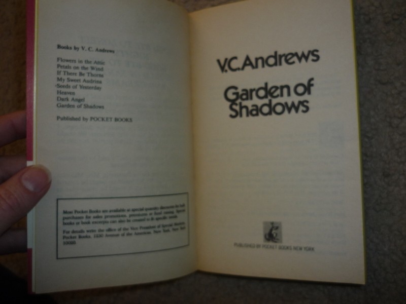 Garden of Shadows by V.C. Andrews, Vtg PB w/Keyhole Cover, 1987 Pocket Books gallery