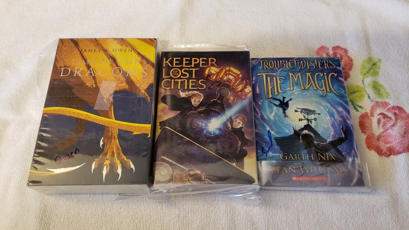 (3) – THREE SOFTCOVER BOOKS by NIX, MESSENGER, & OWEN