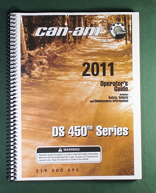 2011 Can-Am DS 450Xmx Owner’s Manual: 162 Pages & Protective Covers