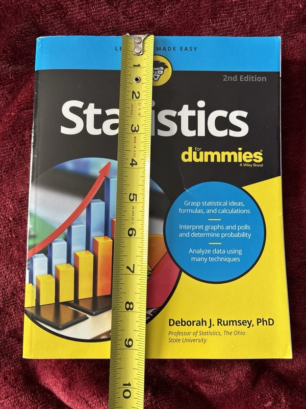 Wiley For Dummies Statistics For Dummies 2nd Ed Paperback Deborah J. Rumsey 2011 gallery
