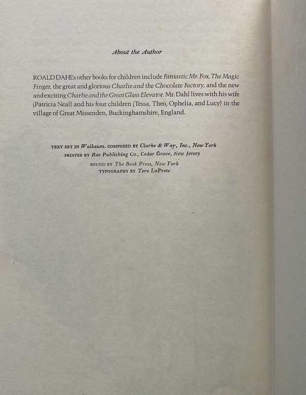James and the Giant Peach ~ Roald Dahl 1961 Early Printing ~ Hardcover With DJ gallery