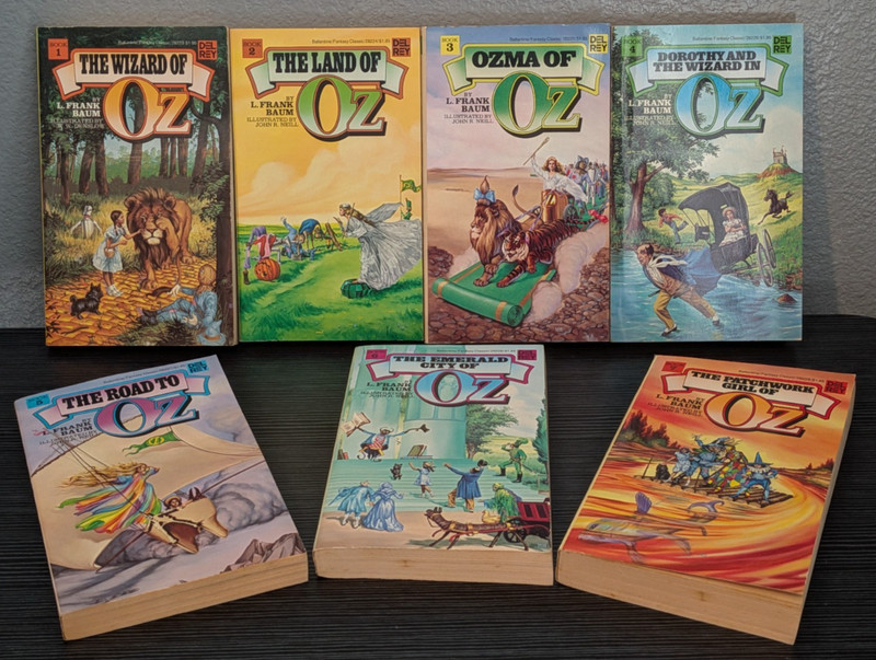 Vintage Wizard Of Oz L. Frank Baum – 1979 First Ballantine Del Rey Books 1-7 Lot