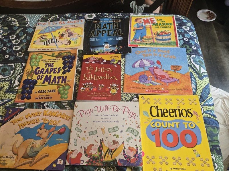 Lot of 9 Childrens books to teach math skills