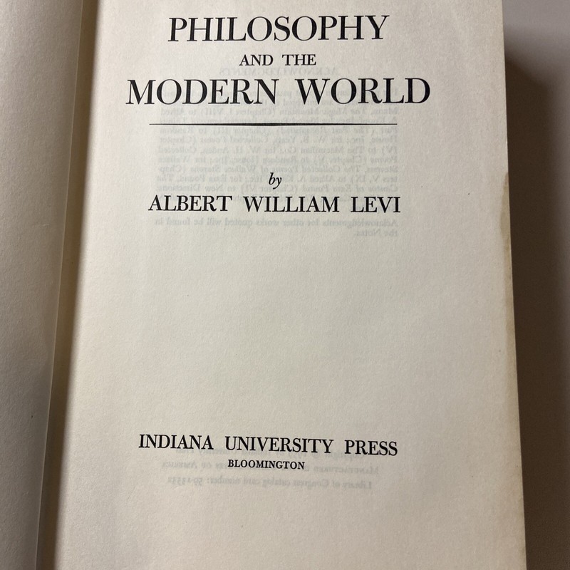 Philosophy and the Modern World by Albert Levi 1959 gallery