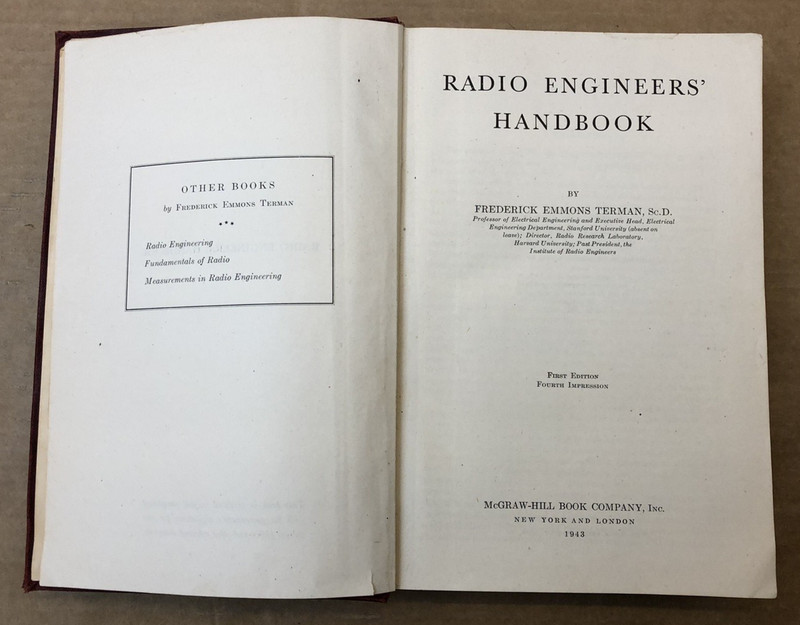 Radio Engineers Handbook - F E Terman - Vintage Hardback - 1943 - 1st Ed gallery