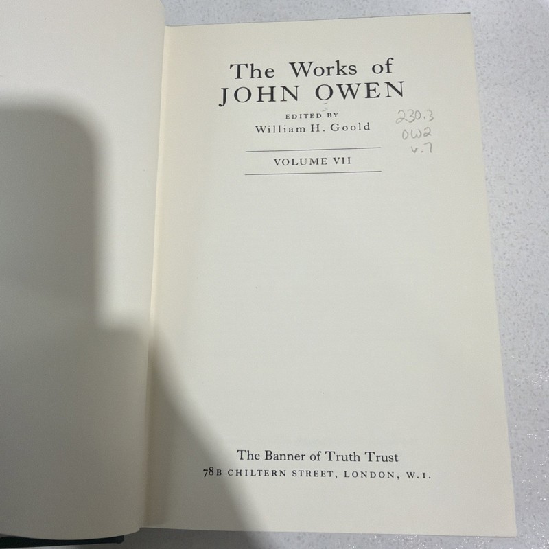 The Works Of John Owen: The Banner Of Trust - Volumes 1, 2, 6, 7 - HC gallery