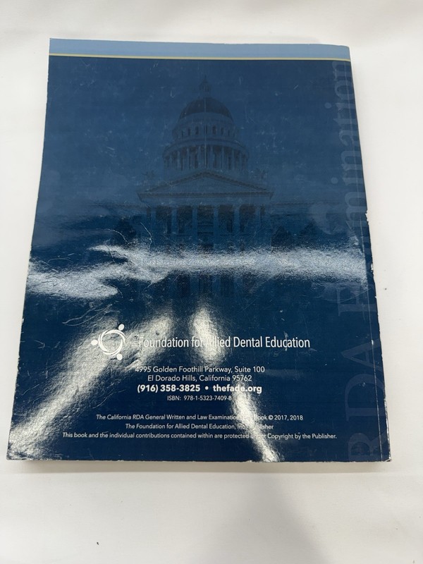 THE CALIFORNIA RDA GENERAL WRITTEN AND LAW EXAMINATION PREP BOOK no Study Cards gallery