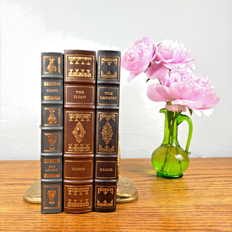 The Odyssey The Iliad & The Aeineid Franklin Library Set of 3 Quarter Leather