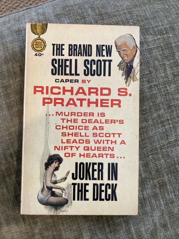 Crime gga vintage Pb, Joker In Deck by Prather, Gold Medal k1376, 1st 1964, VG+