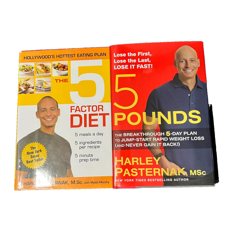 Lot of 2 Harley Pasternak Weightloss Books – 5 Pounds & 5 Factor Diet