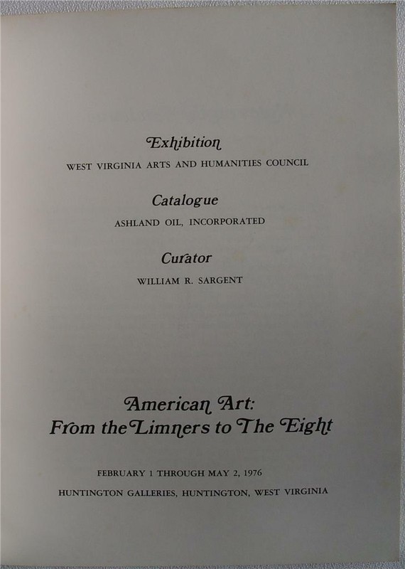 American Art: From the Limners to The Eight - Huntington Galleries WV 1976 gallery