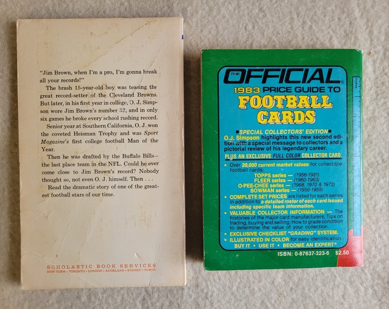 2 books OJ SIMPSON Football's Greatest Rusher 1974 Scholastic, 1983 Price Guide gallery