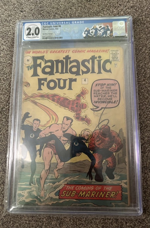 FANTASTIC FOUR 4 CGC 2.0 1st app Namor the SUBMARINER in Silver age 1962 Key!