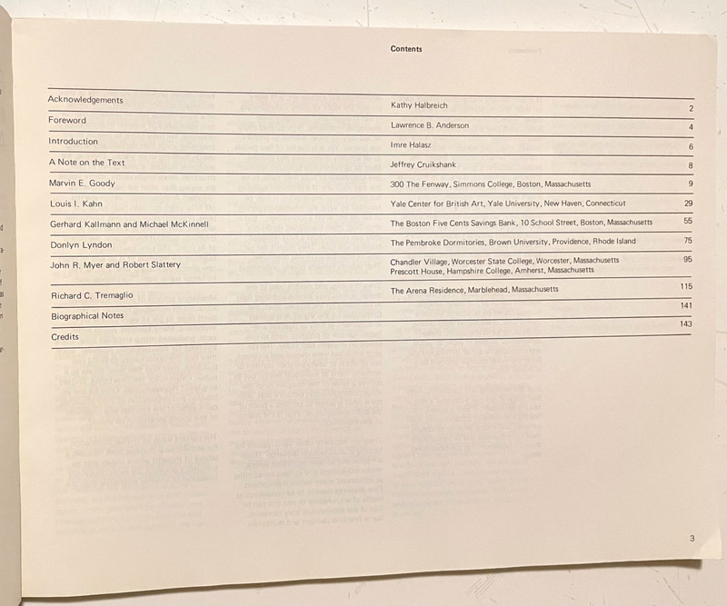 Processes in Architecture 1979 MIT Modernism Louis KAHN Kallmann & McKinnell gallery
