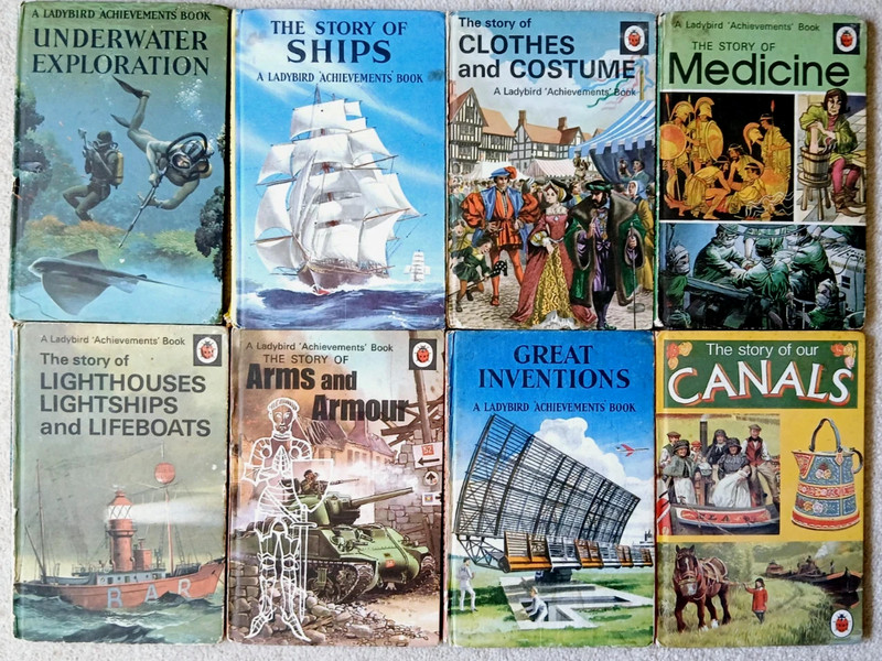 Lot of 8 Ladybird Achievements Book (series 601) inc Medicine, Underwater Exp+++
