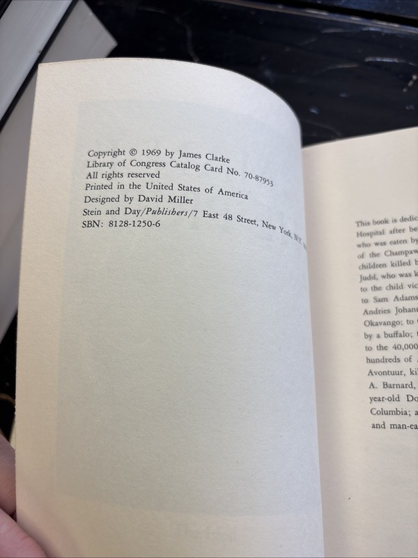 Man is the Prey by James Clarke 1969 Stein and Day Hardcover First gallery