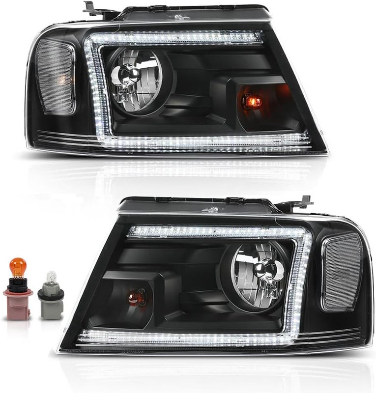 LED DRL Headlight Assembly Fit for Ford F150 2004 2005 2006 2007 2008/06-08 Linc
