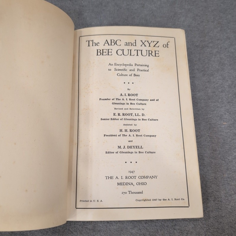 ABC and XYZ of Bee Culture A.I. Root 1947 Edition Hardcover Beekeeping Book gallery
