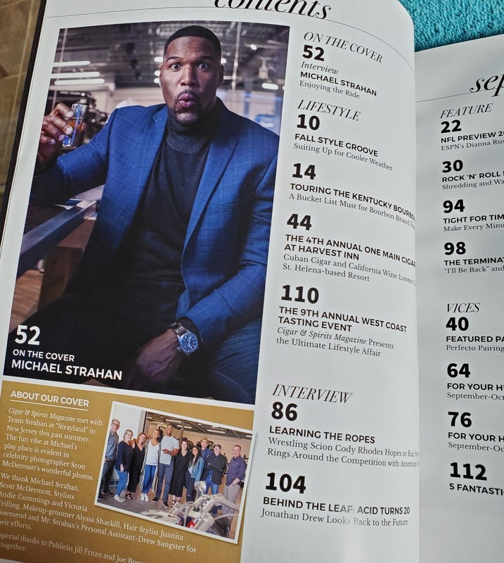 MICHAEL STRAHAN cover CIGAR & SPIRITS 2019 Gentleman's Magazine~Football Fame + gallery