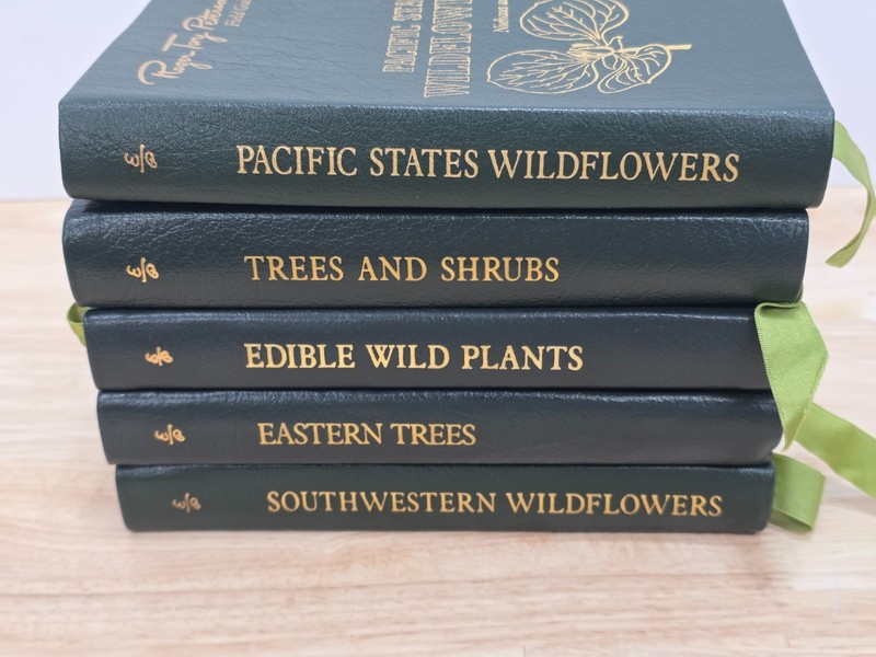Lot of 5 Roger Tory Peterson Field Guides Leather Easton Press Plants & Trees gallery