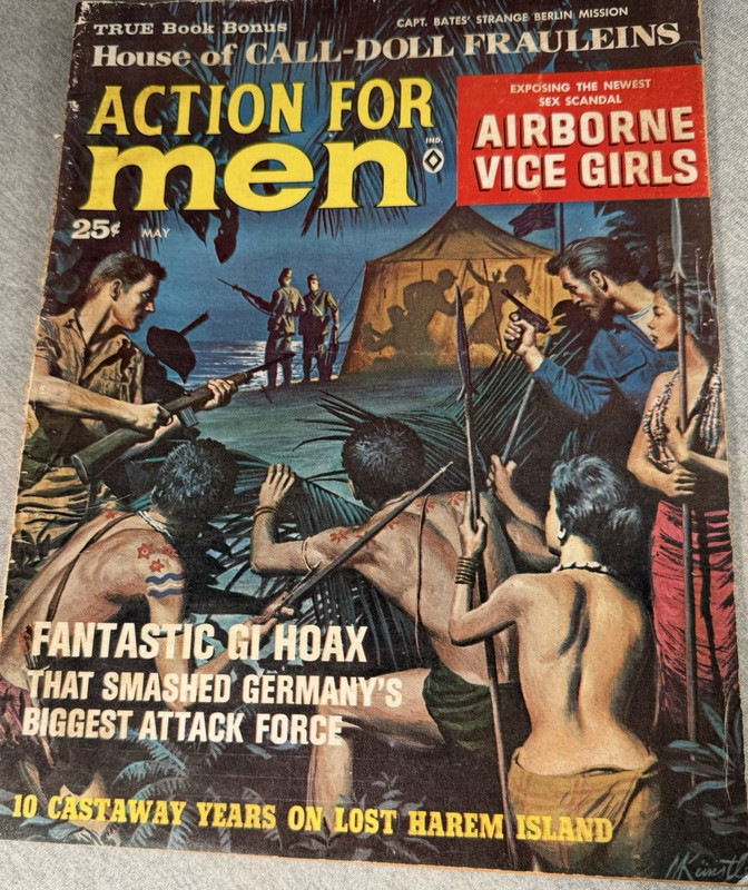 Action For Men Magazine May 1964 Vol 8 #3 Adventure Man Male Military Sea PinUps