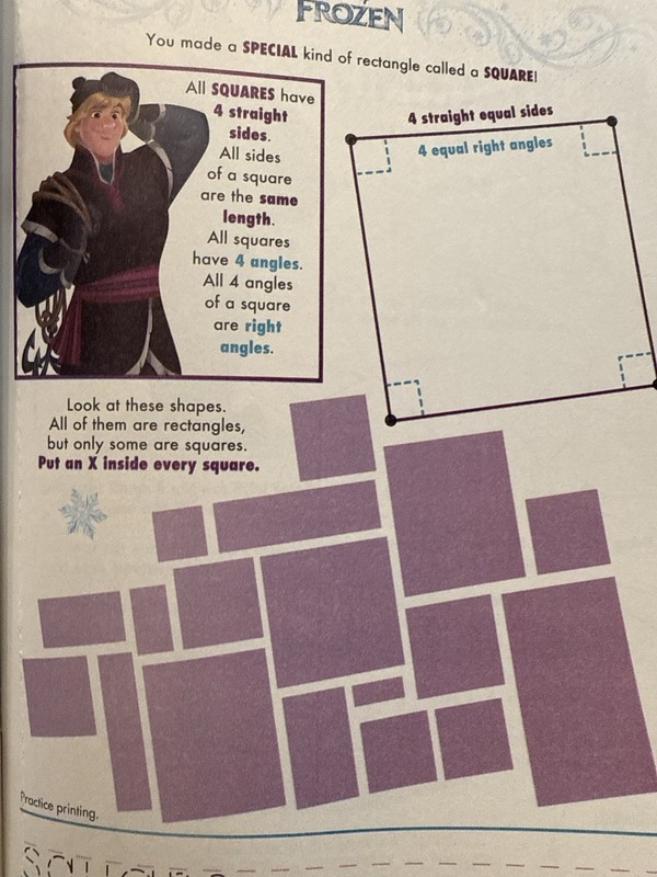 Disney Frozen Math Workbook Olaf Geometry Kids Ages 4-7 Bendon gallery