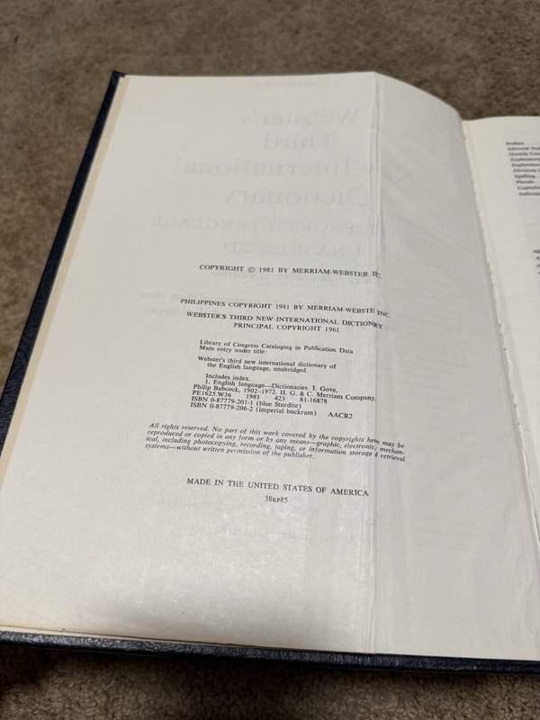 Webster's Third New International Dictionary 1981 Hardcover Unabridged gallery